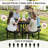Round Picnic Table Bench Set With 4 Benches Umbrella Hole All Weather Tabletop-1746298324