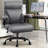 Ergonomic Office Chair with Footrest, High-Back Desk Chair with Lumbar Support and Flip-Up Arms, PU Leather Swivel Computer Task Chair for Home Office, Adjustable Rolling Chair - Gray-1362444965-1363452456
