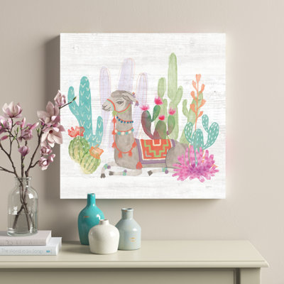 «Lovely Llamas I» par Mary Urban - reproduction d'art sur toile