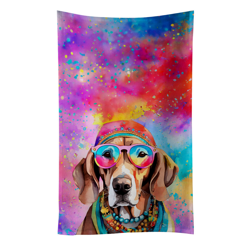 Weimaraner Hippie Dawg Kitchen Towel