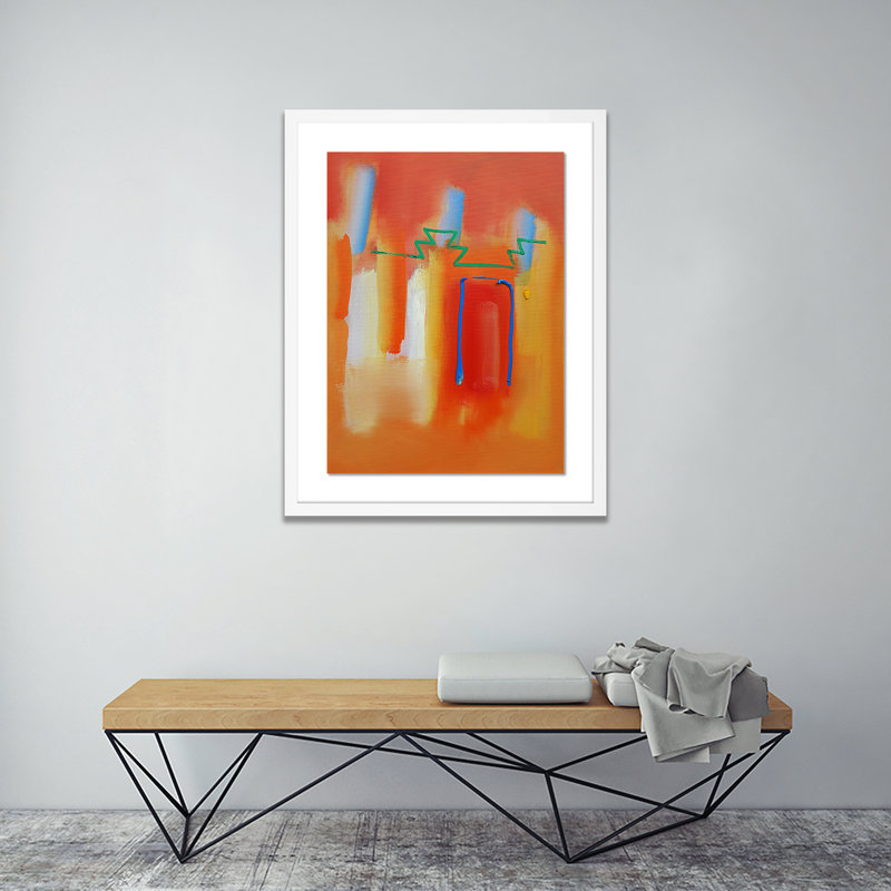 Red Door Print by Charles Stuart, White, 60" H x 47" W x 2.5" D