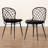 Kinnard Fabric Slat Back Rattan and Teak Wood Side Dining Chair-788960517-788960516