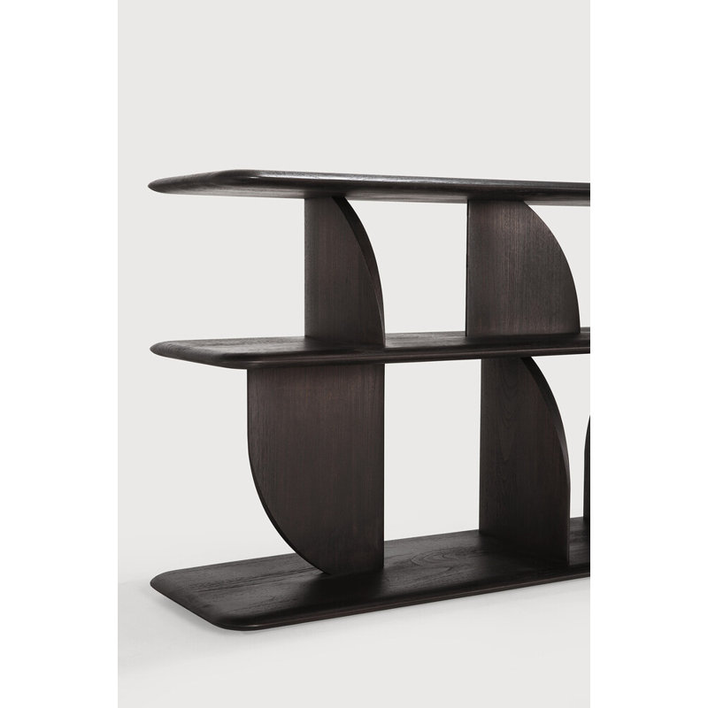 Geometric 82.5'' W Solid Wood Console Table, Dark Brown