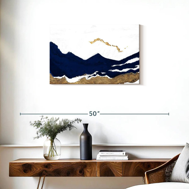 Avery Navy Gold Tierra, 20" H x 30" W