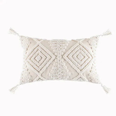Folkston White Rectangular Scatter Cushion Pillow Cover
