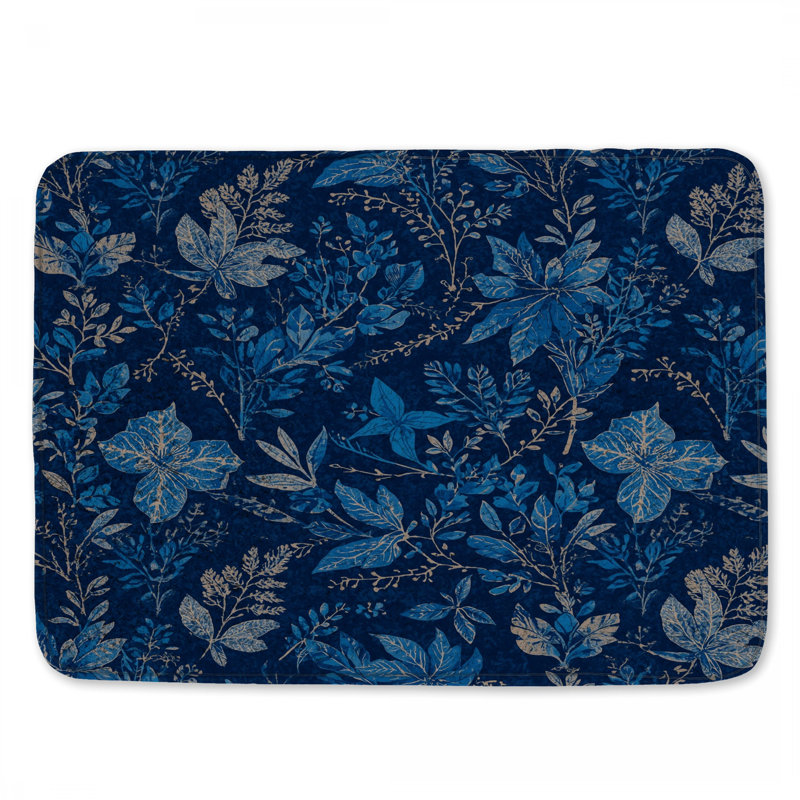 Tapis de bain à motif floral, L 24 po x L 17 po