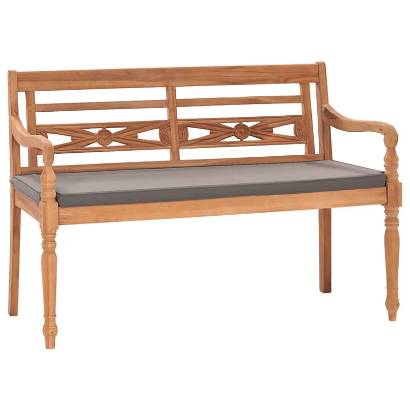 Banc de jardin en teck Orenthal, Gris foncé
