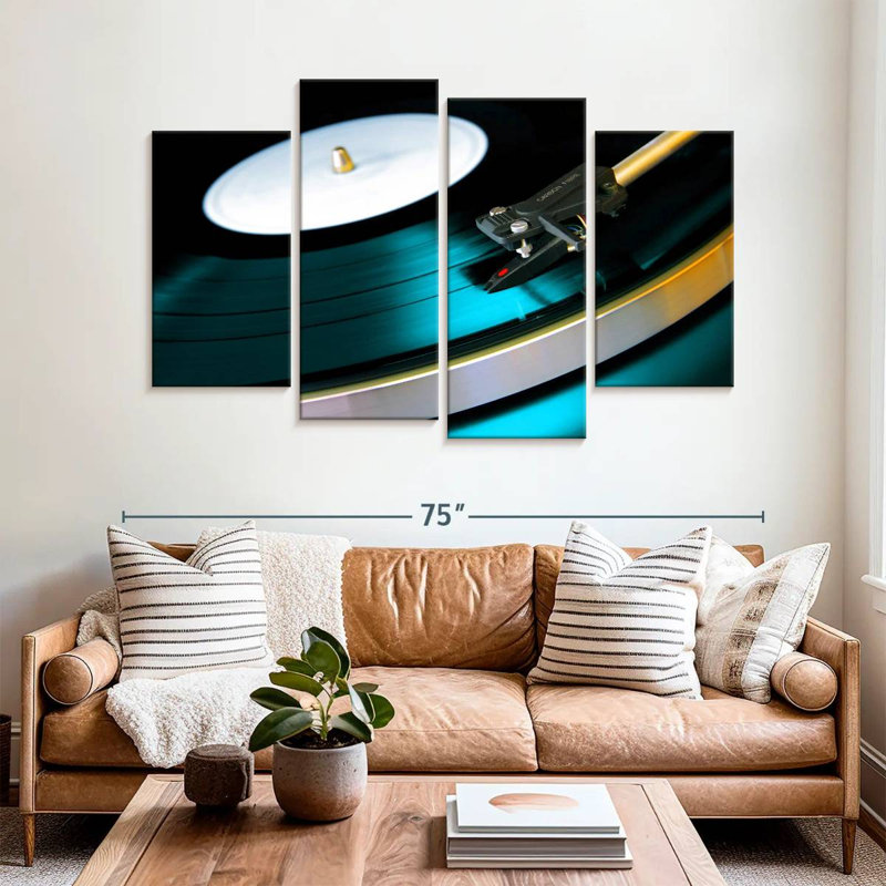 Abarca Playing Vinyl Record, 42" H x 68" W