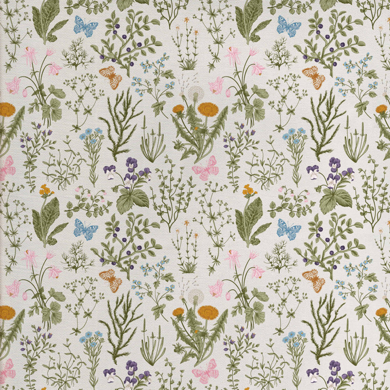Tissu à motif botanique, l 58 po x L 72 po