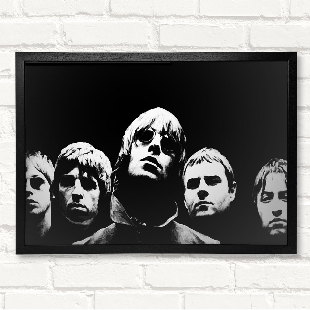 Oasis Wonderwall Pop Art - Geschlossener Eckrahmen Kunstdrucke auf Holz