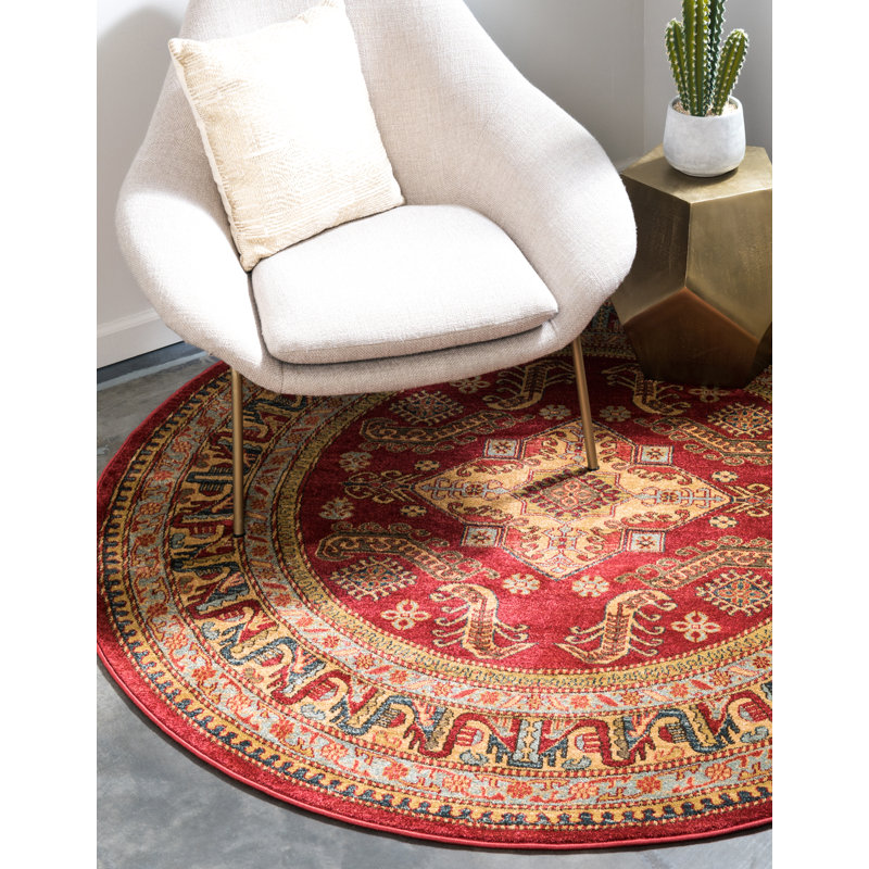 Eesi Geometric Indoor Rug, Round 6'1"