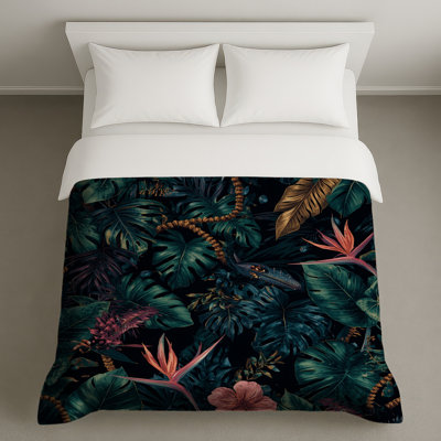 Housses de couette feuilles de jungle tropicale