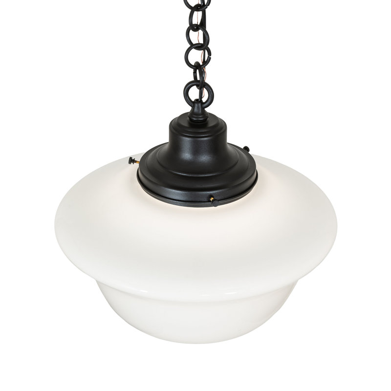 16" Wide Revival Schoolhouse W/Traditional Globe Pendant