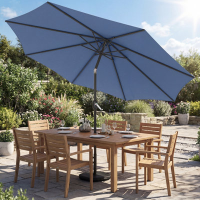 Parasol de marché 10 pi x 10 pi avec base et sac de sable, parasol de patio