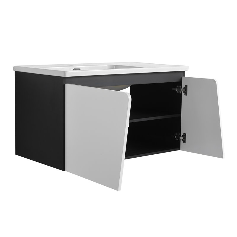 Floating Wall-Mounted Bathroom Vanity With Single Sink