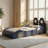 Twin Size Race Car Platform Bed With Led Lights & Upholstered Backrest – Themed Children's Bed With Side Rails & Solid Wood Frame-841993962