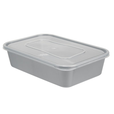 Restaurantware-Futura 17 Ounce Meal Prep Containers With Lids, 100 Microwavable To Go Containers - Disposable, For Packaging Lunches or Take Out Orders, Silver Plastic Food Containers With Lids