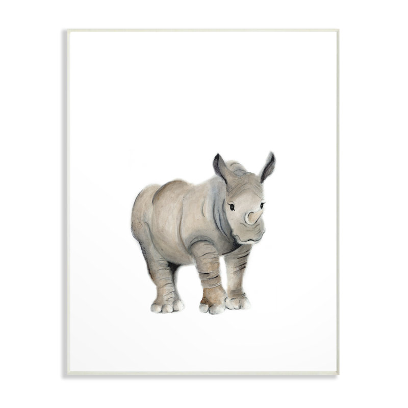 Art sur toile Gupton «Rhino Animal», Plaque murale, H 15 po x l 10 po x P 0,5 po