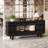 70.9" Console Table, Modern 2-Tier Entryway Table with Storage Drawers, Black