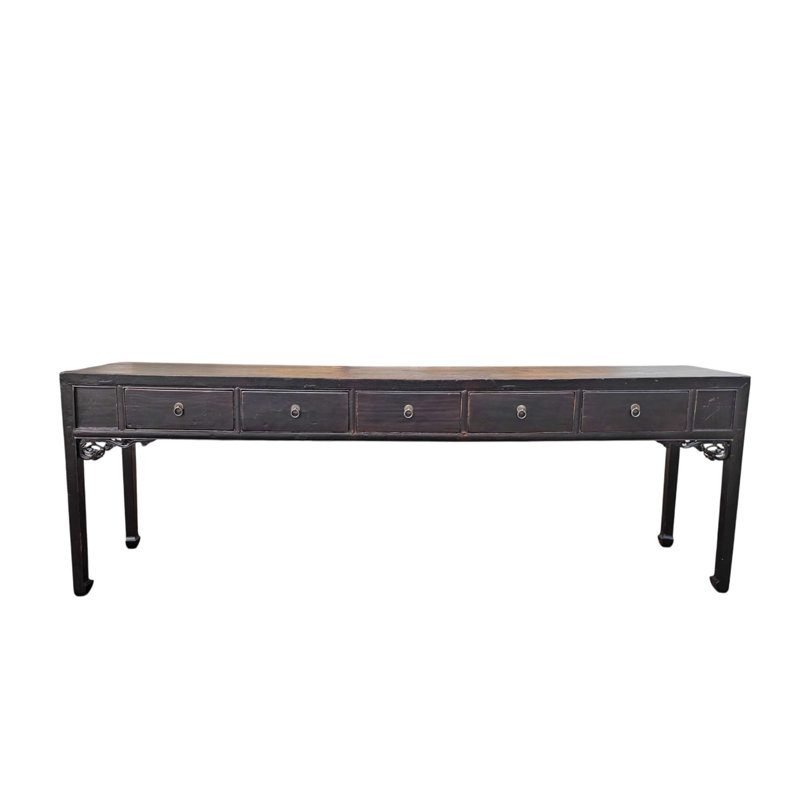 104" Long 5 Drawer Antique Console Table