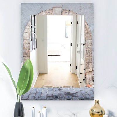 Miroir mural traditionnel porte pierre