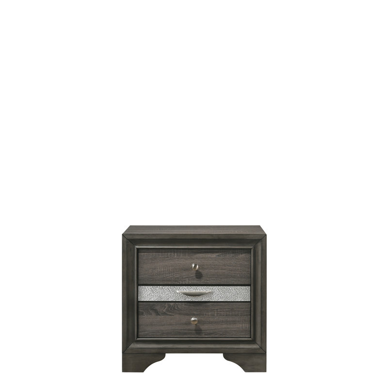 Naima Gray Finish Nightstand, Gray