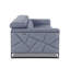 Ensemble de canapé et causeuse en cuir véritable bleu clair 2 pièces avec appuis-tête réglables-52010373