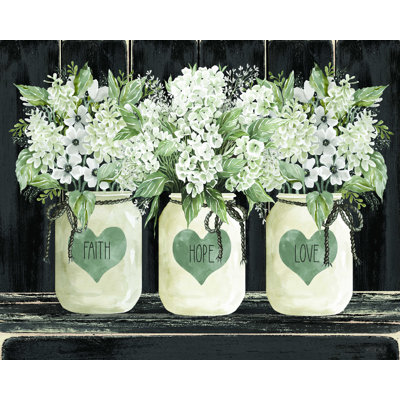 Faith, Hope, Love Crocks - impression sur toile tendue