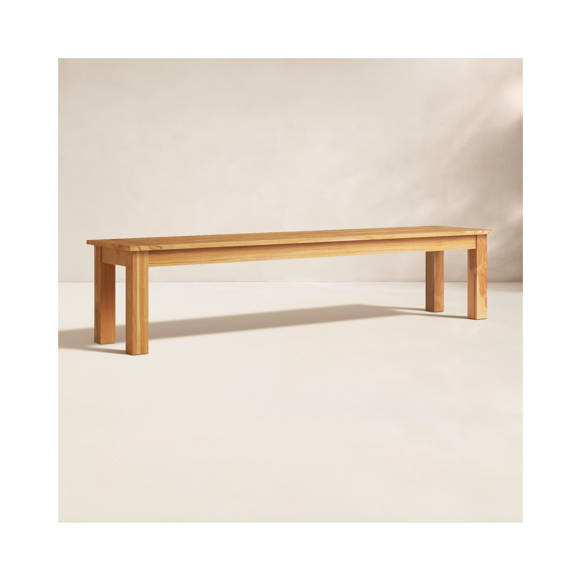 Magruder Outdoor Solid Teak Wood Picnic Bench