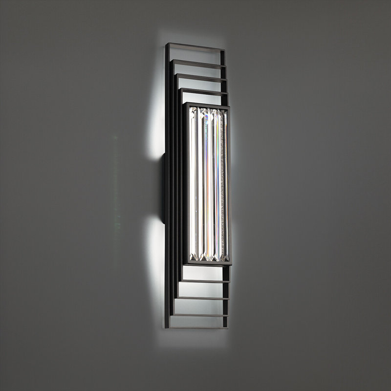 Terrace 1 Light Crystal LED Wall Sconce, Black