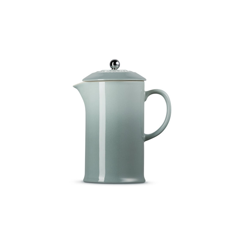 Le Creuset Stoneware 34 Oz. French Press, Cerise, White