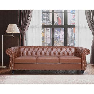 Barbarajean 84'' Faux Leather Sofa