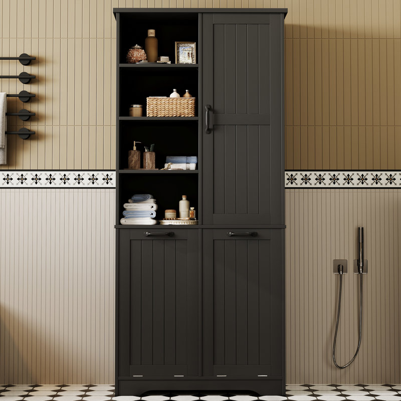 Freestanding Bathroom Cabinet, Black