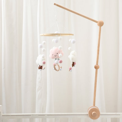 Bras mobile rotatif en bois de 27 pouces (68,5 cm) pour berceau avec pince antidérapante
