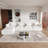 Slipcovered Upholstered Modular Sofa With Ottoman-110374987-110374988