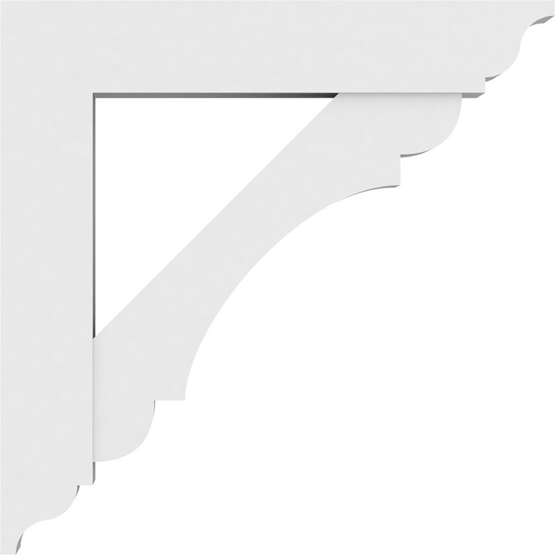 5"W x 36"D x 36"H Standard Olympic Architectural Grade PVC Bracket with Traditional Ends, 36"H x 5"W x 36"D