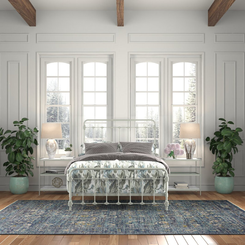 Lit en fer Picket Fence, Grand lit, Vert sauge