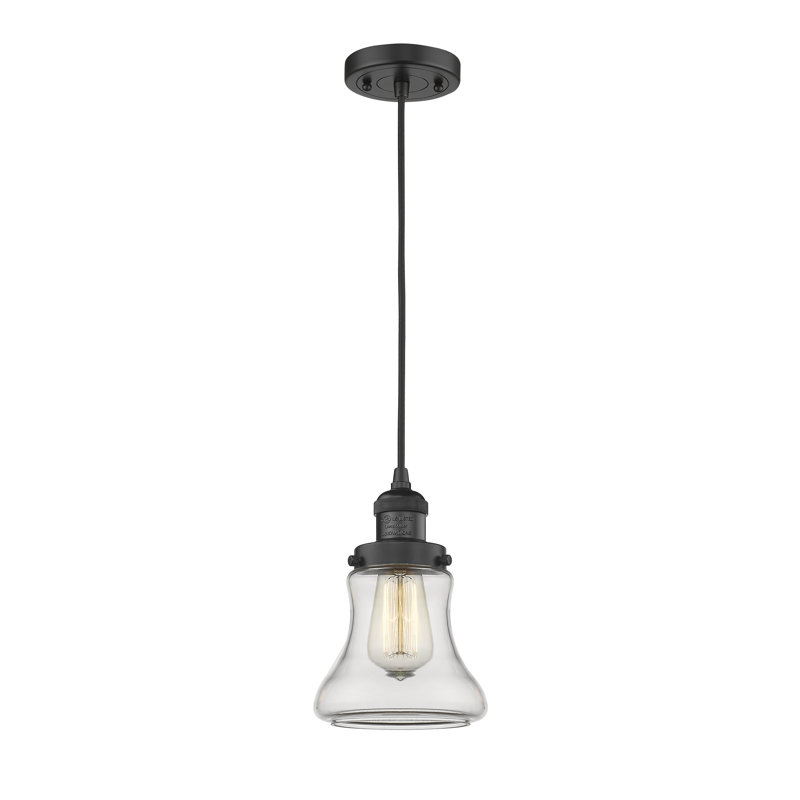 Vittorio 1 - Light Single Pendant, Matte Black, Clear, 129.38" H x 6.13" W x 6.13" D