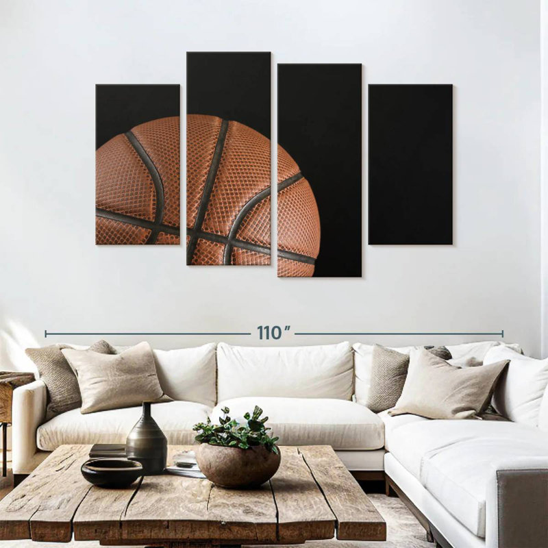 Ballon de basket-ball rétro Sireci, H 54 po x l 84 po