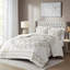 + Housse de couette en chenille de coton 3 pièces + taupe - grand / double pour