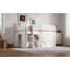 Lit mezzanine double avec armoire de rangement et tableau noir, blanc-129993499