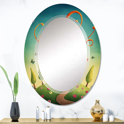 Miroir de salle de bain ovale mural