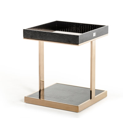 Felix Mirrored Glass Top End Table
