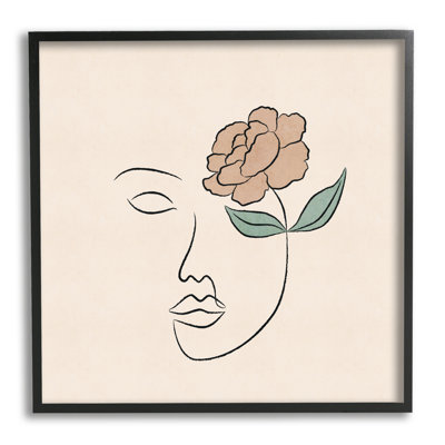 Contour de femme abstrait floral