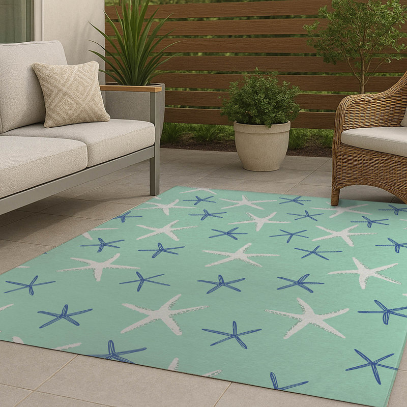 Tapis d'extérieur Starfish, Comme neuf, Rectangulaire 8 pi x 10 pi