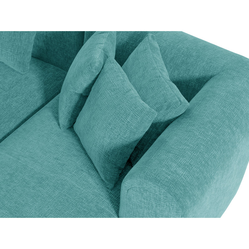Canapé modulaire en L 107,5 po Boneless, Polyester bleu