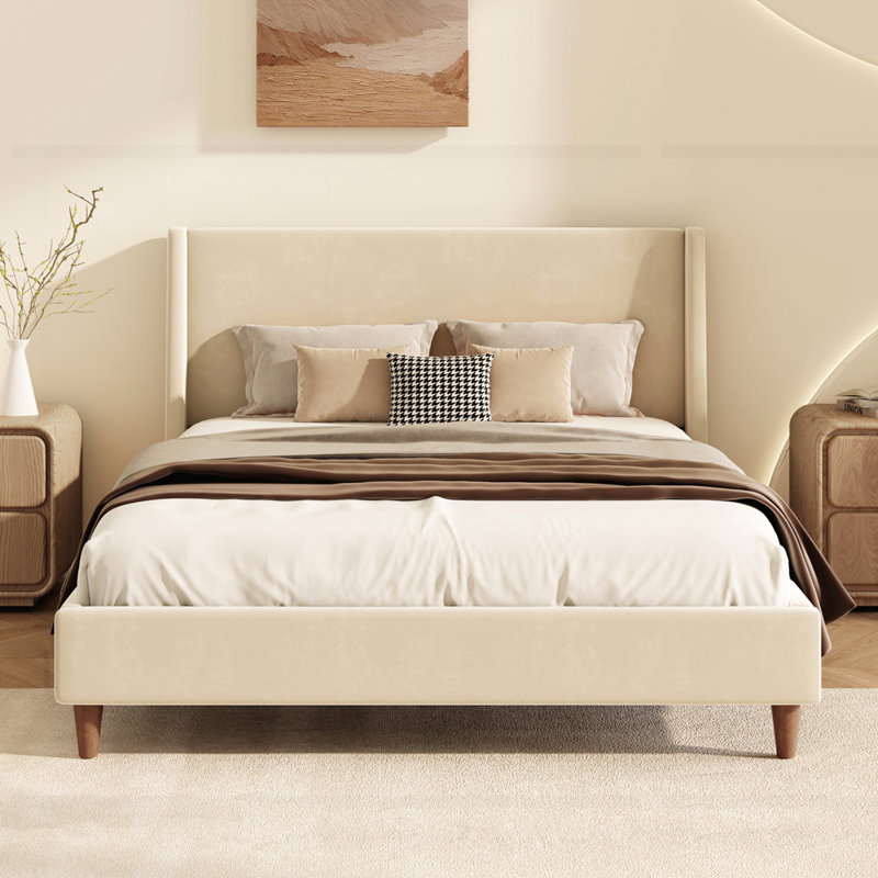Lit plateforme tapissier sans sommier