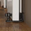 Cinq panneaux de porte apprêtés réels + quincaillerie de porte de grange de 6,6 pi + guide de plancher réglable + poignée à tirer, porte à panneaux bricolage sans finition, porte de grange intérieure moderne, résistante à l'humidité-1673161740