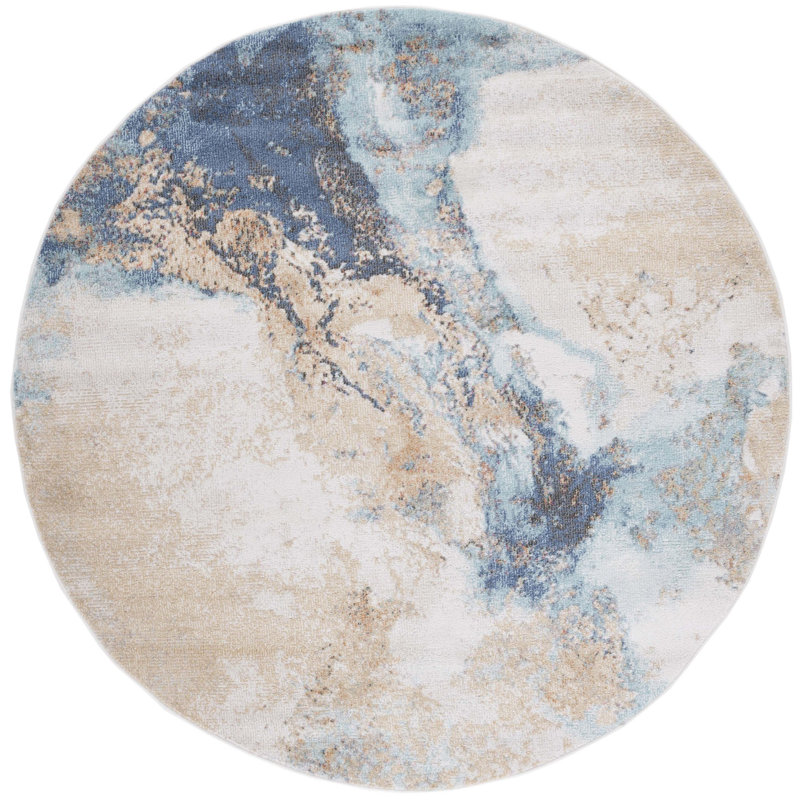 Styreman 500 Performance Abstract Rug, Round 6'7"