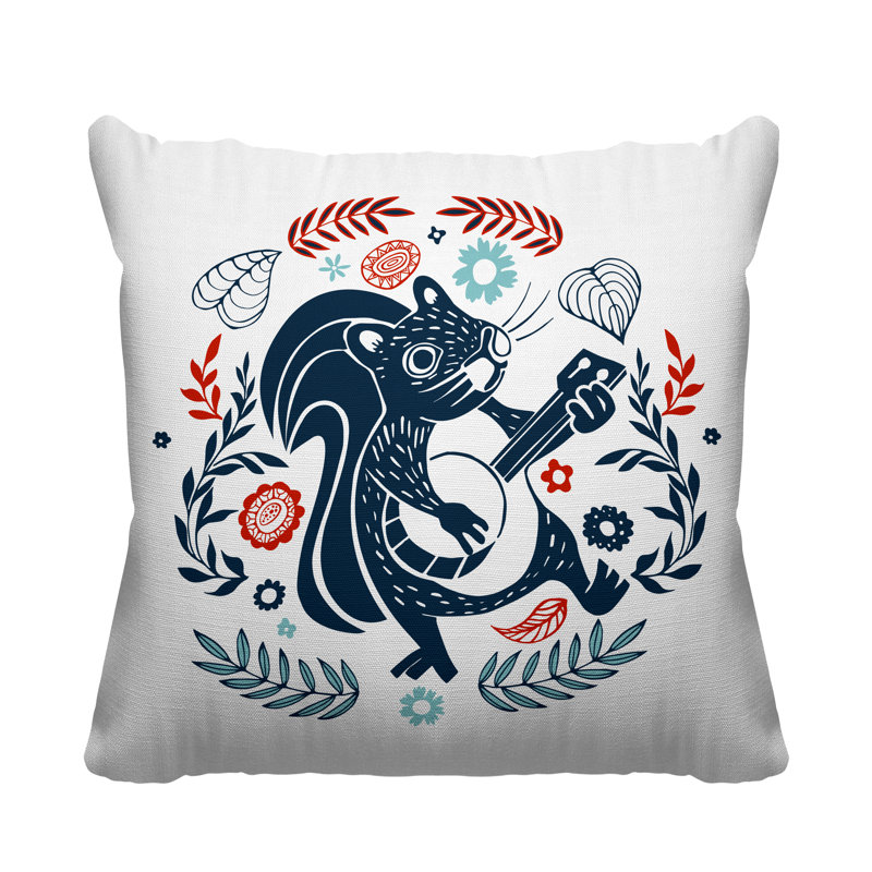 Coussin décoratif Nutsy, L 19 po x H 19 po, Rouge / bleu marine